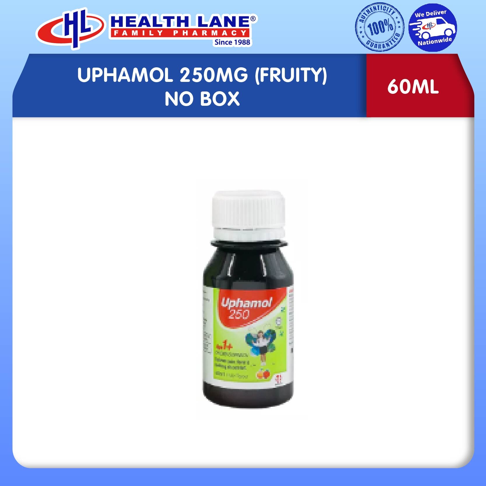 UPHAMOL 250MG 60ML (FRUITY) NO BOX